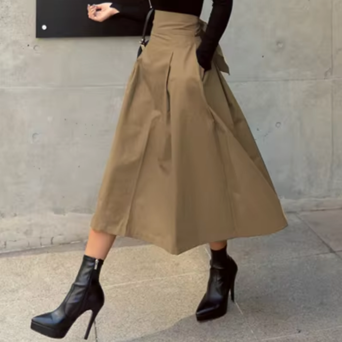 Margarete Elegant Maxi Skirt With Bow Details For Women Flattering High Waist Lightweight Woven