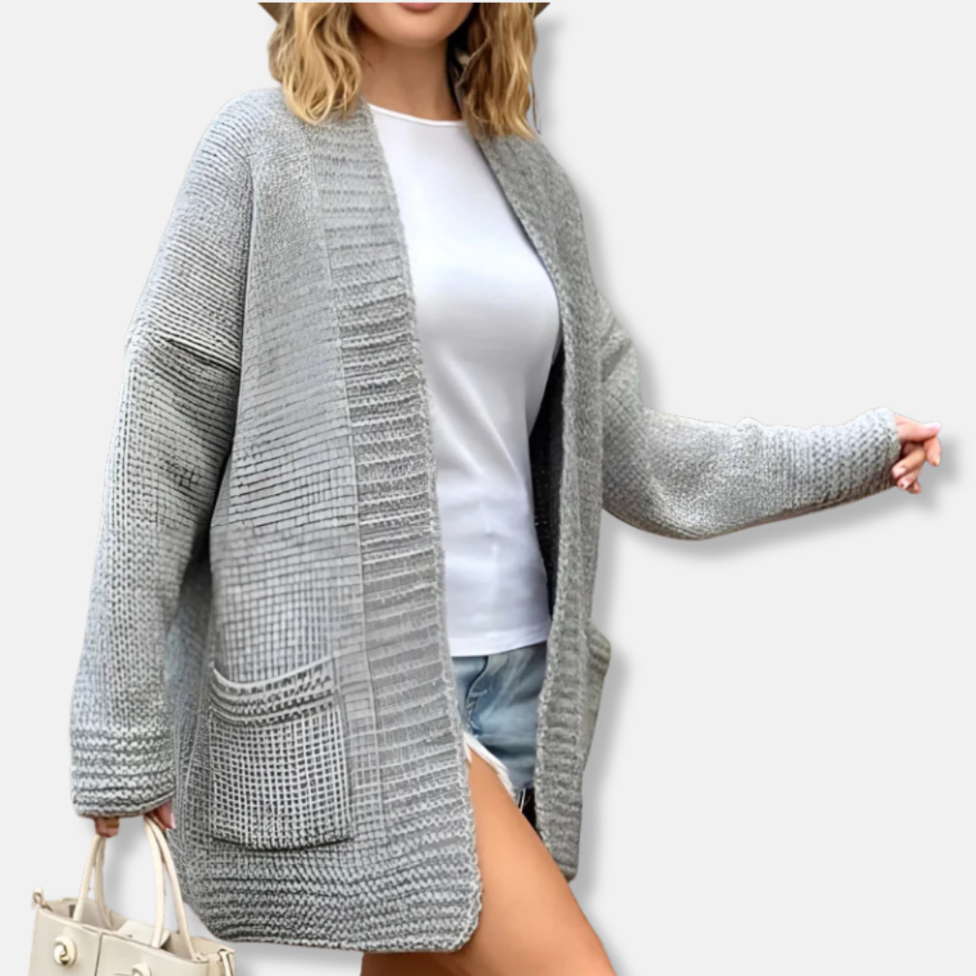 Women’s Cardigan - Knit - Oversized Fit - Long-Line - Open Front