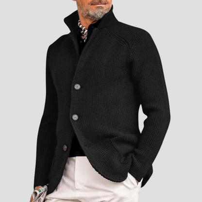 TrendAura | Men’s Textured Jacquard Knit Cardigan