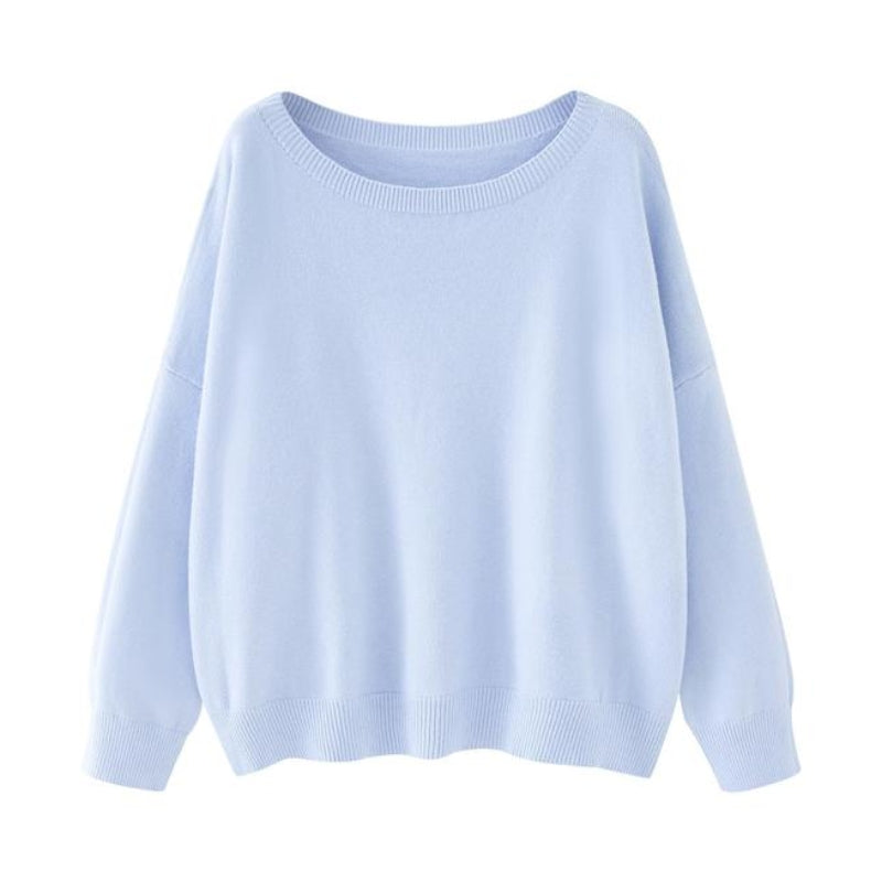 Clara Soft Knit Round-Neck Sweater For Women, Cozy Lightweight Warmth, Effortless Elegance
