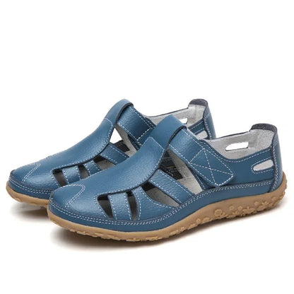 Casual summer leather sandals for women