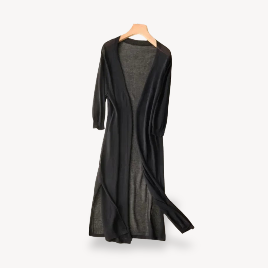 Elegant Long Knit Cardigan For Women Open Front Layering Cozy Comfort And Effortless Style