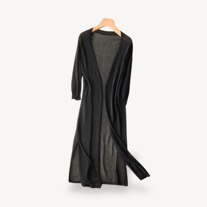 Elegant Long Knit Cardigan For Women Open Front Layering Cozy Comfort And Effortless Style