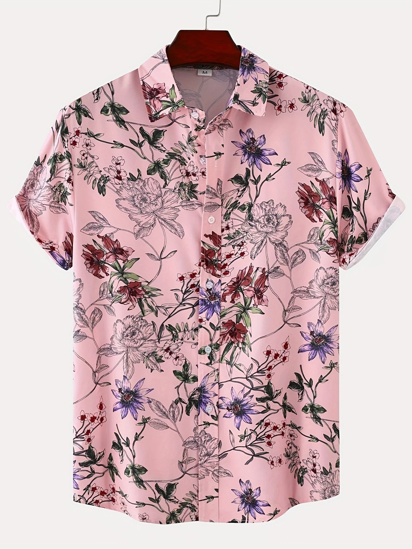 Rocco For Men Modern Floral Summer Shirt For Beach Ready Style Versatile Casual Attire