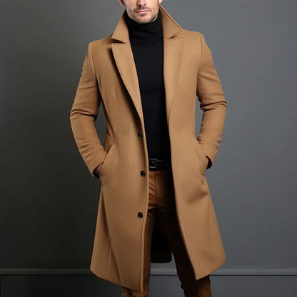 Mens Stylish Classic Overcoat Tailored For Polished Professionals And Everyday Wear
