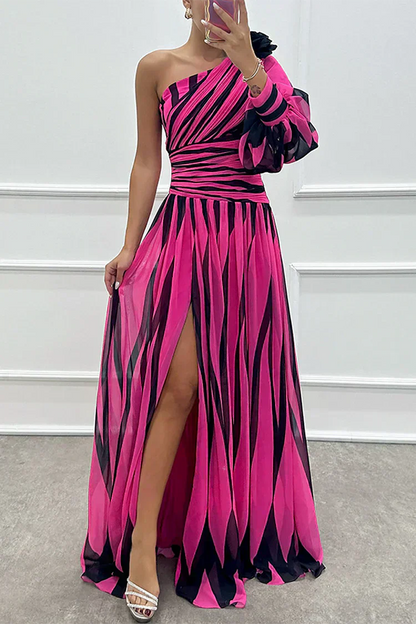 Women's Asymmetric Maxi Dress with One Shoulder Design and Elegant Style