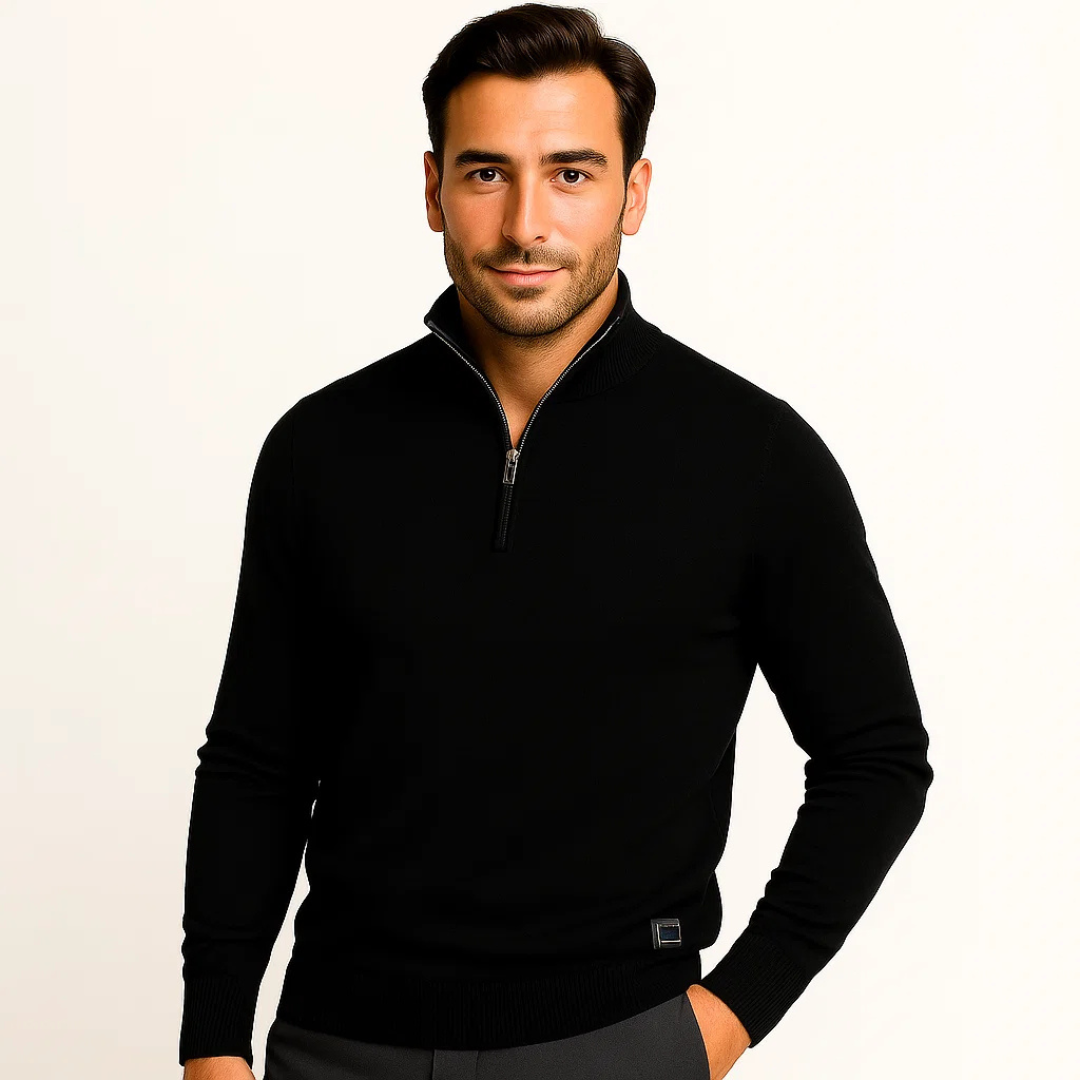 Men's Zip Up Pullover Sweater With Soft Breathable Knit For Everyday All Day Comfort