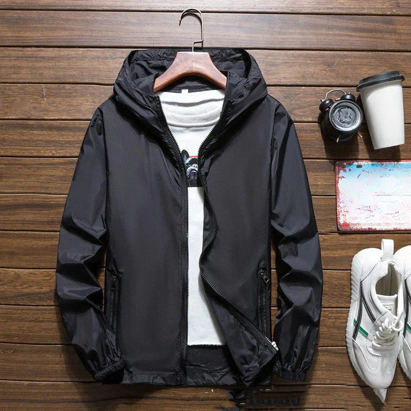 Men's Winter Windbreaker Jacket For Outdoor And City Wear, Adjustable Fit, Wind Resistant