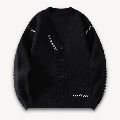 Men's Oversized Cardigan With Soft Knit Fabric Button Closure For Casual Layering Cream