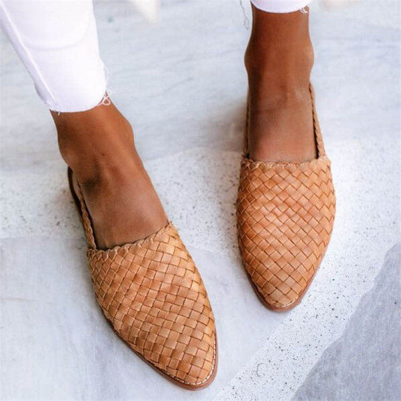 Jenica Back Strap Ballerina Flat With Open Heel And Woven Detail For Elegant Women