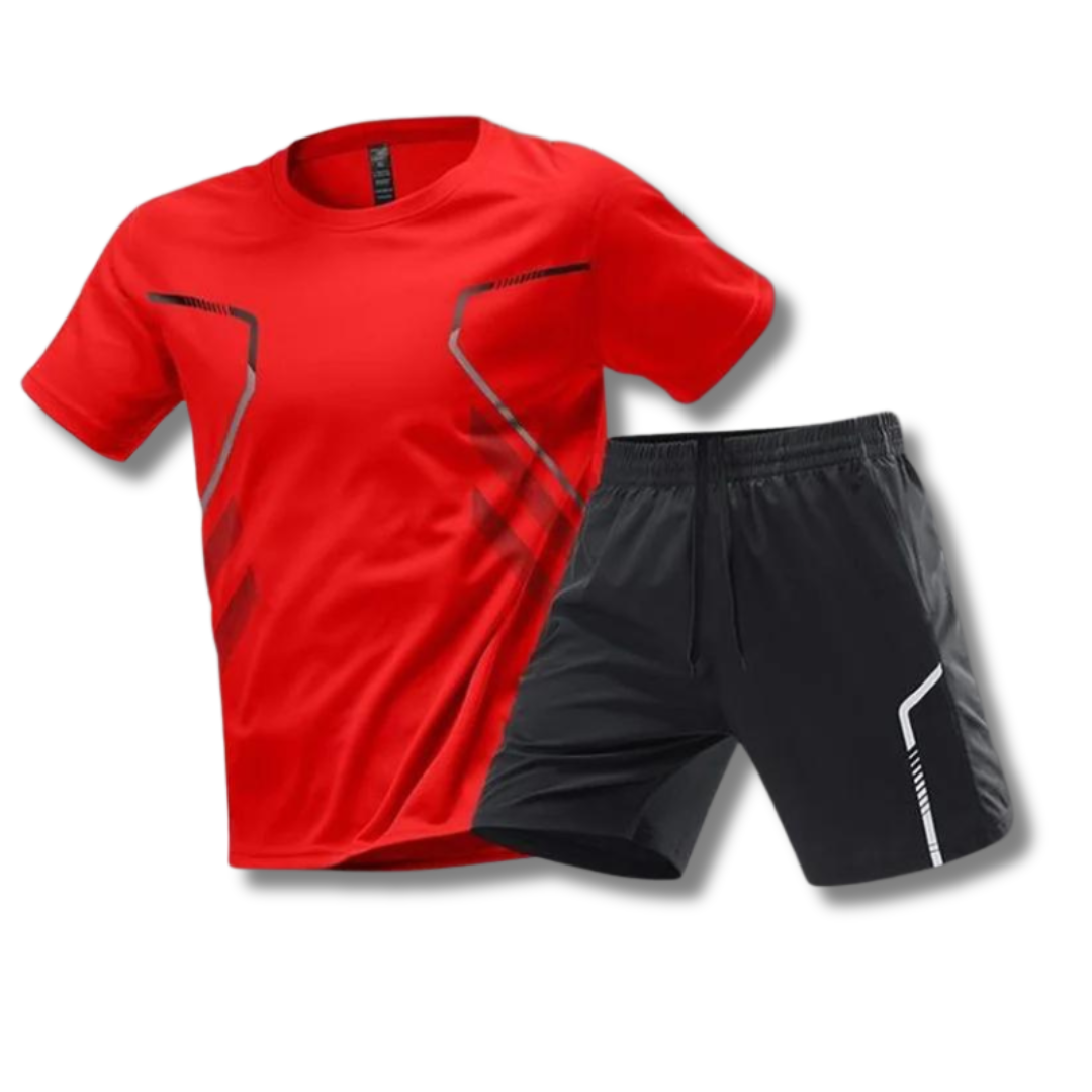 Max Sport Set For Men Breathable Lightweight Workout Shirt And Shorts For Running And Training