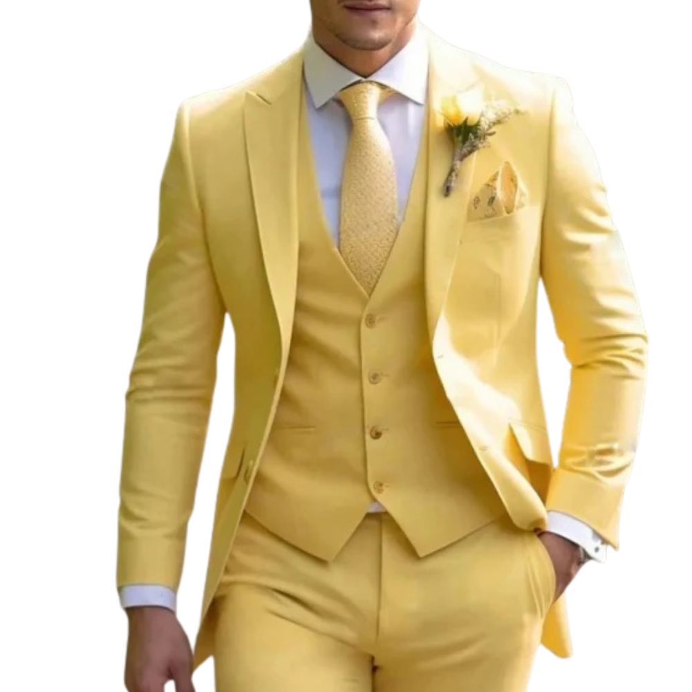 Slim Fit Mens Three Piece Formal Suit For Weddings And Business Events Ideal For Black Tie Occasions