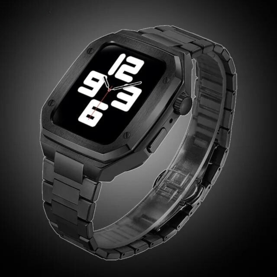 The Executive Stainless Steel Apple Watch Mod by TrendAura Craftsmanship Shock Resistant Design Durable Rubber Band