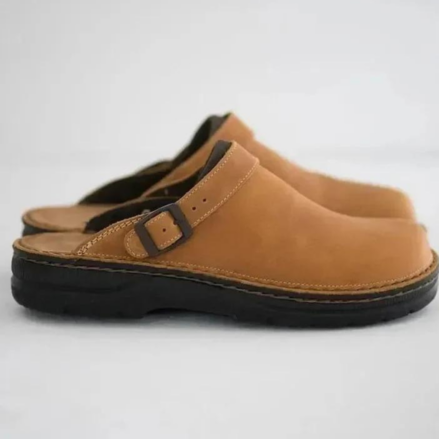 Stapper - Leather clogs for men, Adjustable strap, Inserts, Comfortable
