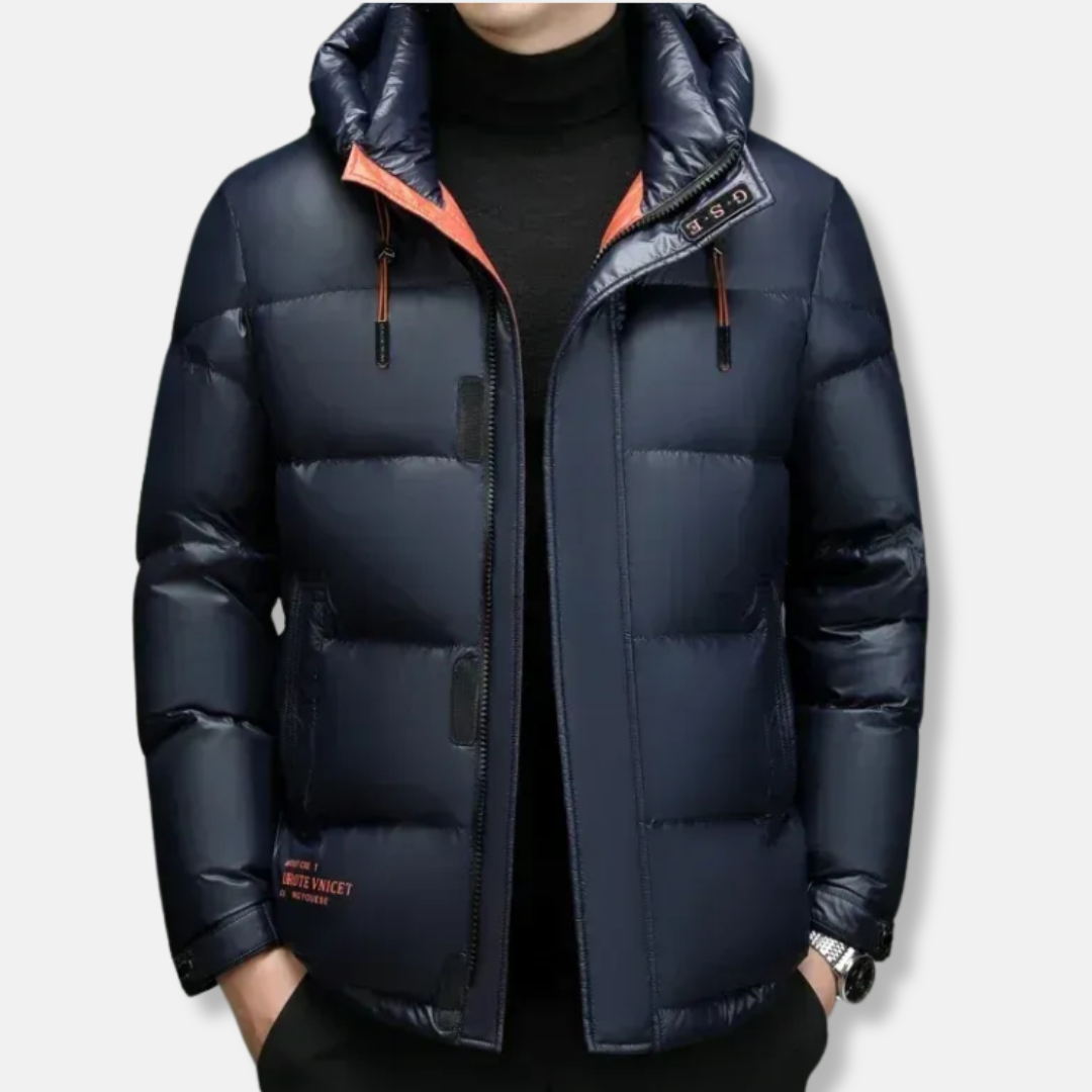 Mens Down Jacket Hooded Regular Fit Water Resistant With Zipper And Button Nordisk Flair Winter Outerwear