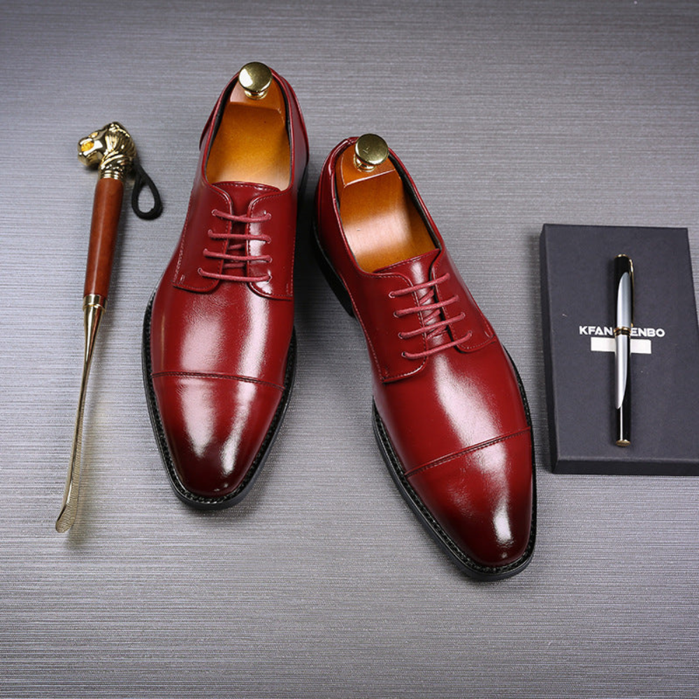 Mens Classic Oxford Shoes With Sleek Cap Toe For Business Professionals Premium Craftsmanship And Comfort