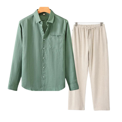 Leon Relaxed Linen Shirt and Trousers for Men Breathable Everyday Comfort and Effortless Style