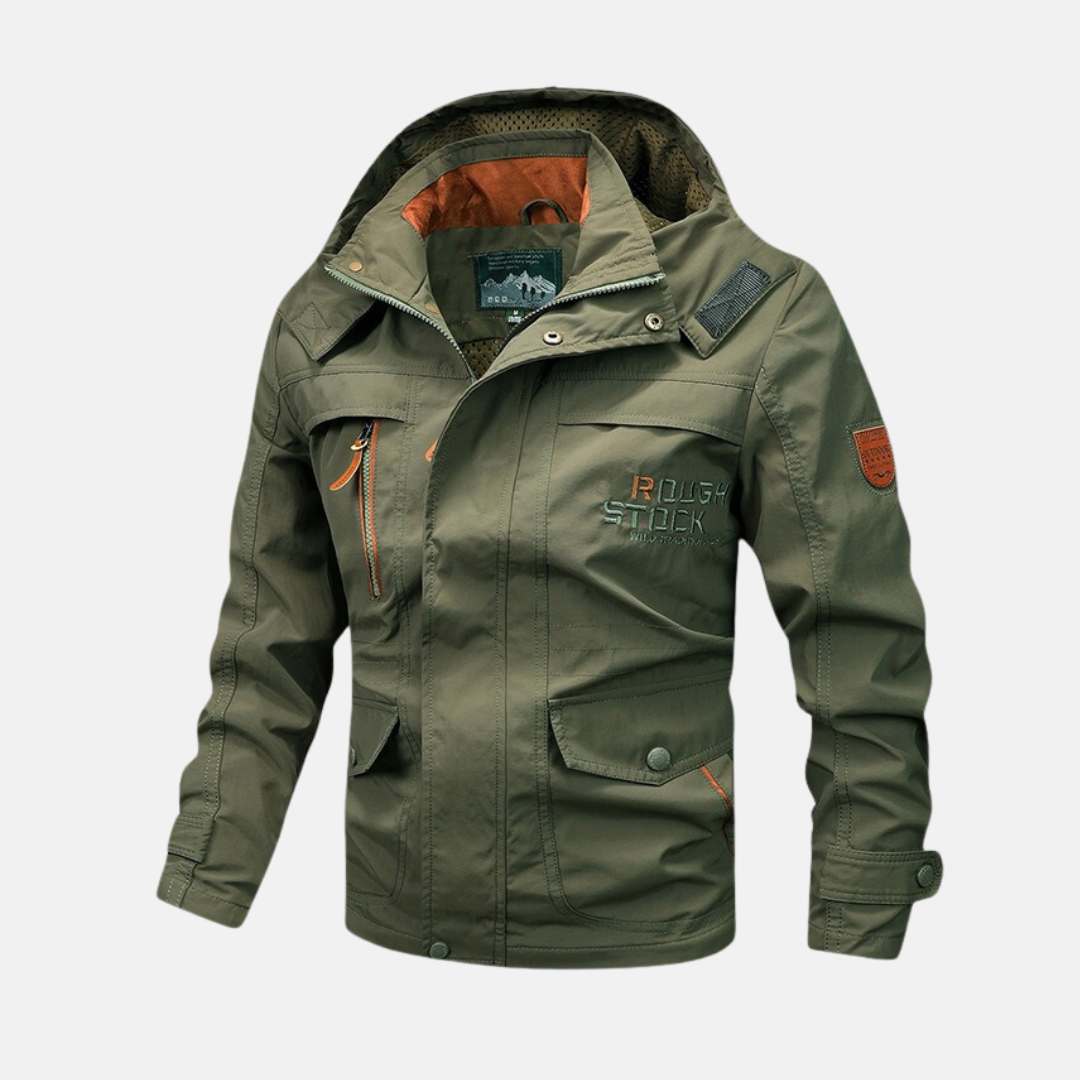 TrendAura Nordisk Flair Men's Jacket Loose Fit Windproof Water Resistant Hooded Multi Pocket Full Zip