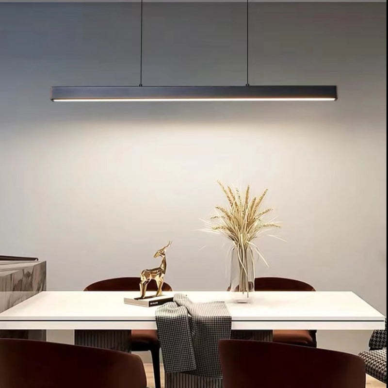 Industrial LED Pendant Lamp With Sleek Metal Frame Durable Acrylic Diffuser For Dining Rooms Offices Energy Efficient