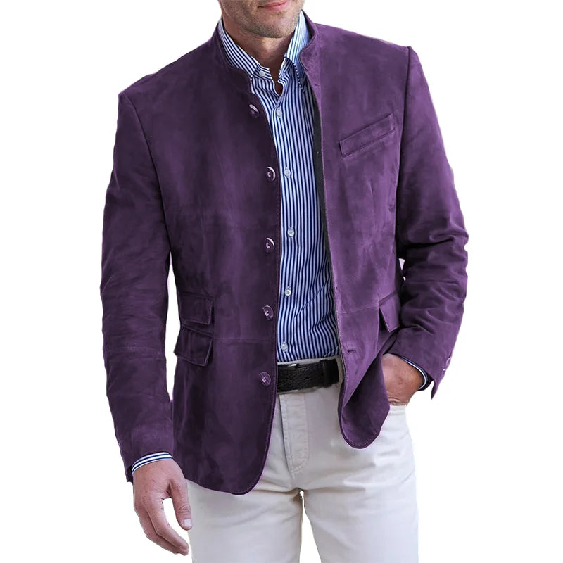 Aaron Mens Slim Fit Casual Blazer Jacket By TrendAura Suede Style For Modern Gentleman