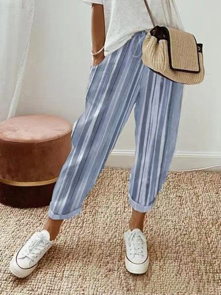 Multicolor Printed Casual Pants Kelly For Women Vibrant All Day Comfort And Style