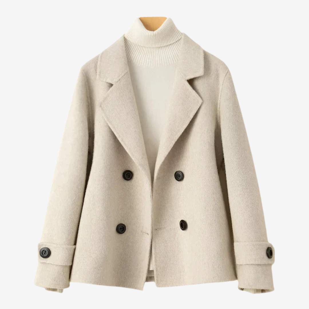 Delphine | Short Women's Coat with Notched Collar — Refined Style & Modern Simplicity