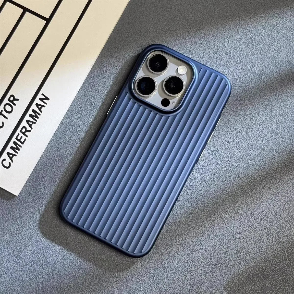 TrendAura Ribbed Metallic Phone Case - Minimalist Rugged Defense With Superior Grip