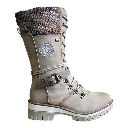 NOVA Warm Knee High Winter Boots For Women Winter Ready Comfort Cross Tied Lace Up Durable Style