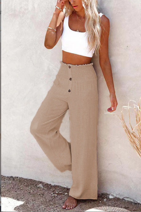 Carly - Wide high-waisted pants with long legs