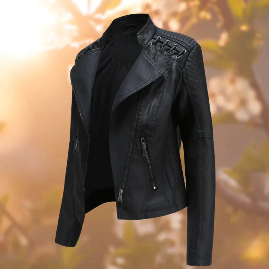 Petra Women's Leather Perfecto Jacket Timeless Fit All Season Comfort Versatile Colors
