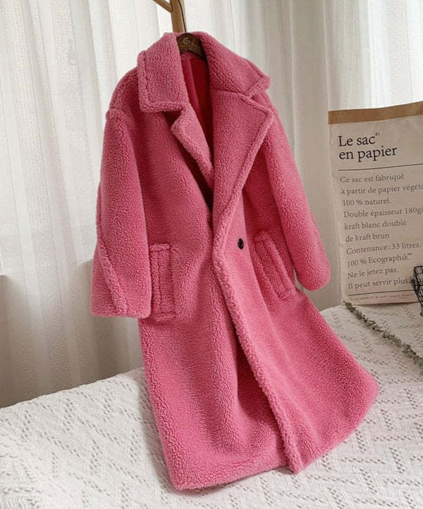 Faux Fur Coat Luxury Warmth With Soft Texture Side Pockets Notched Collar For Women