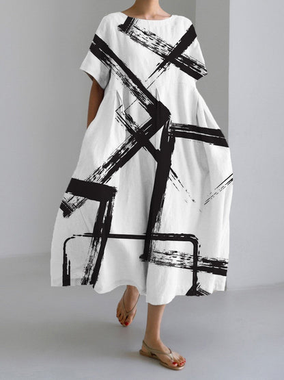 Natalie Geometric Patterned Sweater Dress For Women With Retro High Waist Style And Elegance