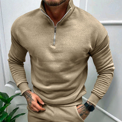 Men's Half Zip Sweater Stand Collar For All Day Comfort And Versatile Sporty Elegant Style