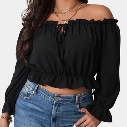 Raegan Open Shoulder Trendy Top For Women With Flattering Cut And Versatile Style