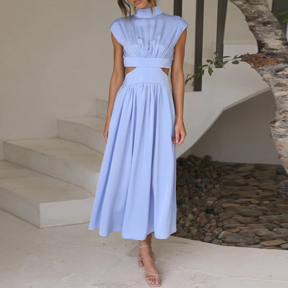 Juli Elegant Summer Maxi Dress for Women High Waist Breathable Cotton Blend Comfort and Style