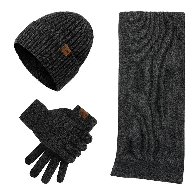 Heidi-Mode - Casual winter set with hat, scarf, and gloves for men