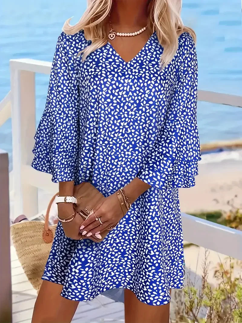 Women's dress with V-neck | Mini