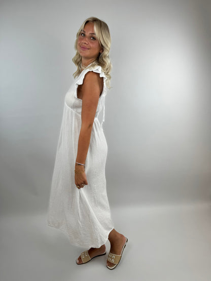 Pia Muslin Dress For Women Elegant Flowing Fit With Delicate Ruffles And High Quality Craftsmanship