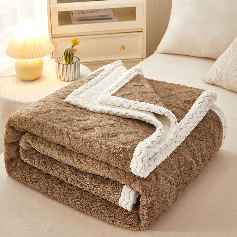 Premium Sherpa Fleece Throw Blanket Reversible Textured Design For Cozy Couches And Lounging