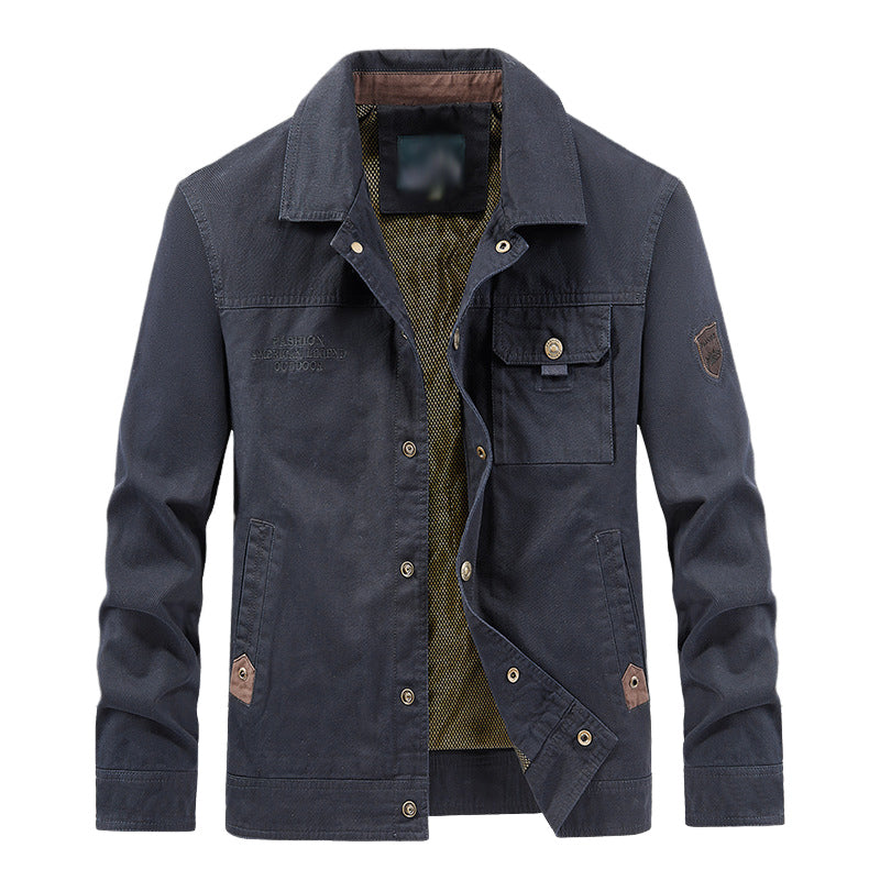 David Casual Work Jacket By TrendAura With Breathable Cotton Blend And Snap Button Front For Everyday Wear