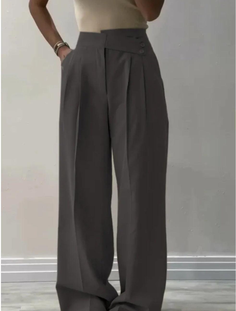 Maartje Womens Pants Asymmetrical Waist Flattering Classic Fit For Modern Professionals