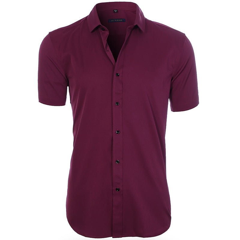 Breathable and wrinkle-resistant short-sleeve shirt for men
