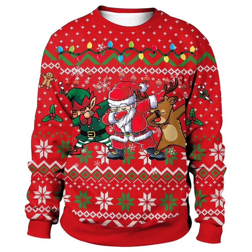 Mateo Men's Christmas Crew Neck Sweater - Soft Cotton Poly Blend for Festive Comfort and Colorful Patterns