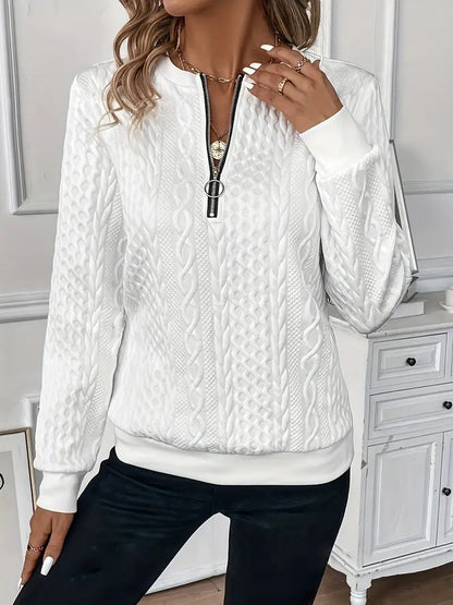 Unisex Loose Fit Zip Sweater With Lightweight Polyester Knit For Everyday Casual Wear