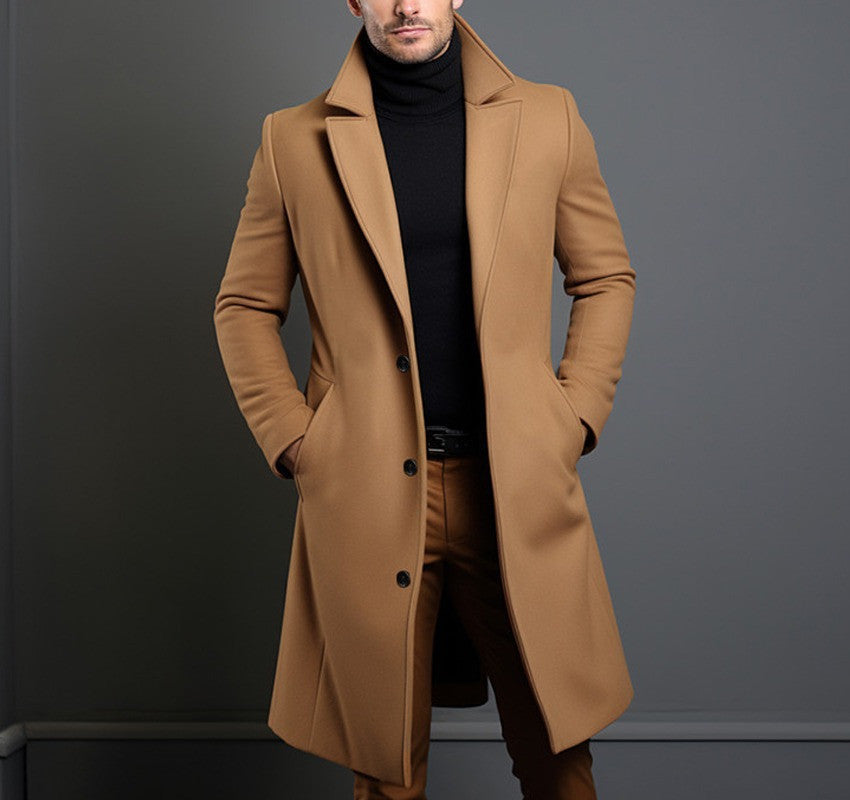 Aleksander - Wool men's coat with a straight cut
