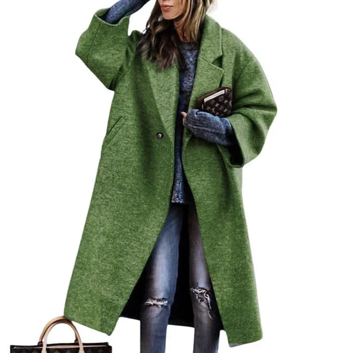 Marilyne Long Coat For Women Warm Winter Protection Chic Loose Fit With Unique Patterns