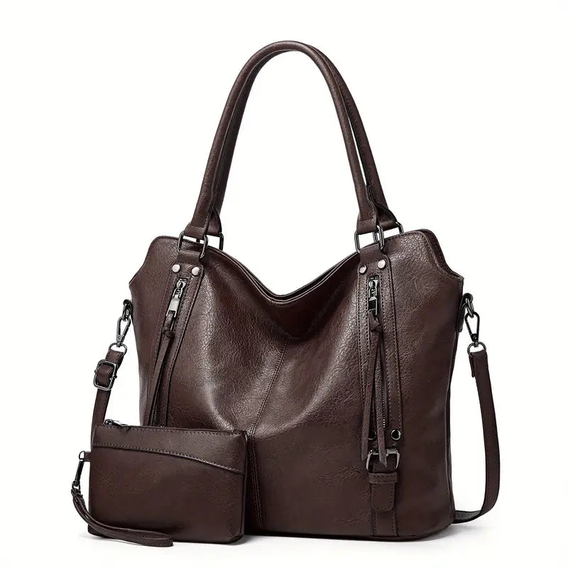Stylish retro bag with multiple compartments in soft leather