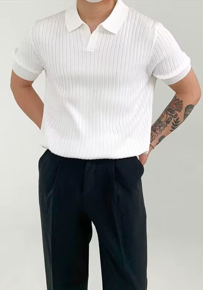 Refined Ribbed Knit T-Shirt – Men’s Essential