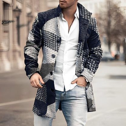 Wool coat with trendy buttons for men