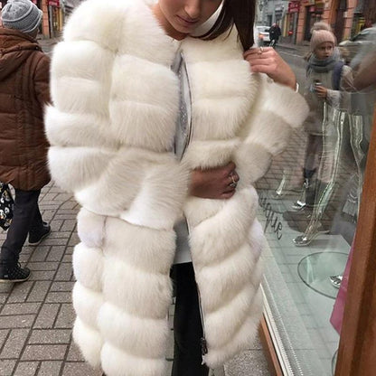 Faux Fox Fur Coat For Women, Ultra Soft Warmth, Elegant Fit, Ethical Luxury Winter Outerwear